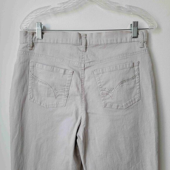 Gloria Vanderbilt Amanda Cream 5 Pocket Button Closure Belt Loop Pants Size 10 - Picture 6 of 7